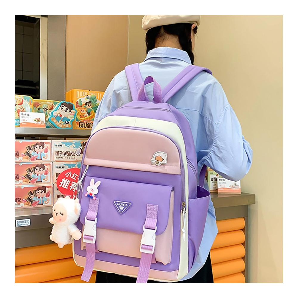 Kawaii Kinderrucksäcke 5-teiliges Set mit riesiger Kapazität langlebig und waschbar - Perfektes japanisches Anime-Rucksack-Set für stilbewusste Teenager