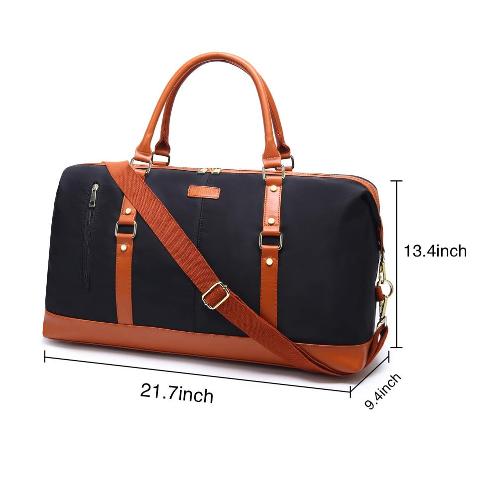 Damen Reisetasche Schwarz - Große Reisetasche mit Stil optimal für unterwegs