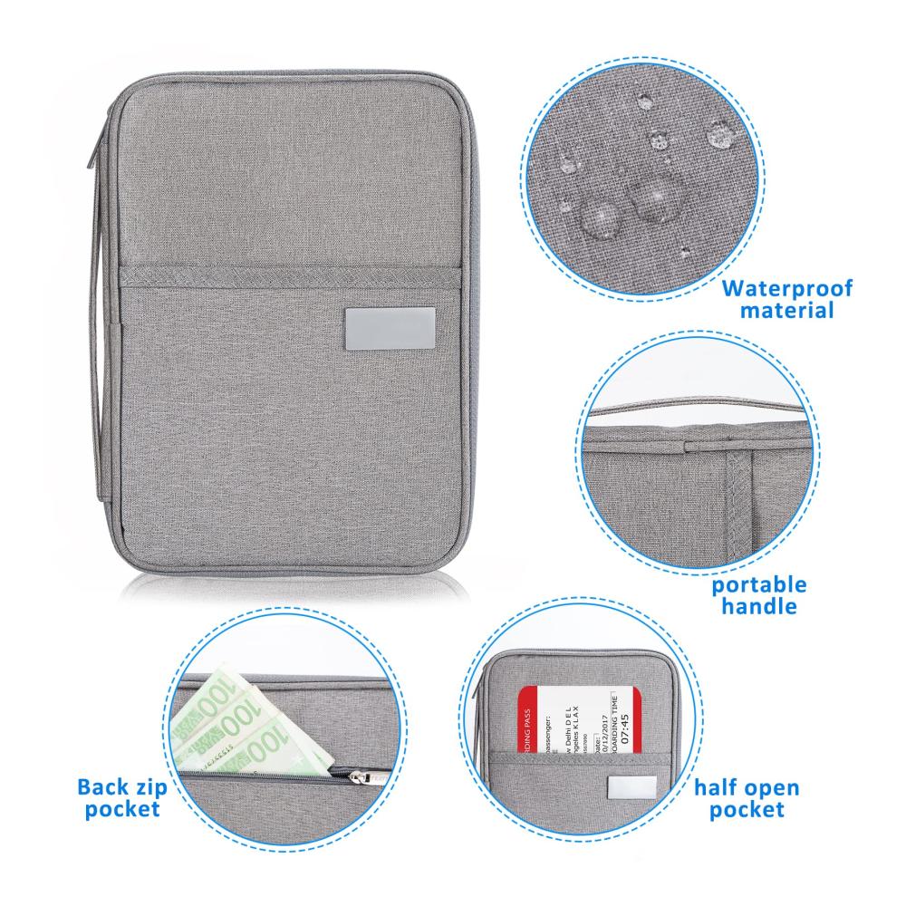 Reisepasshülle Familien-Travel-Organizer Wasserdichte Tasche für Ausweisdokumente Kreditkarten Bordkarten & Tickets