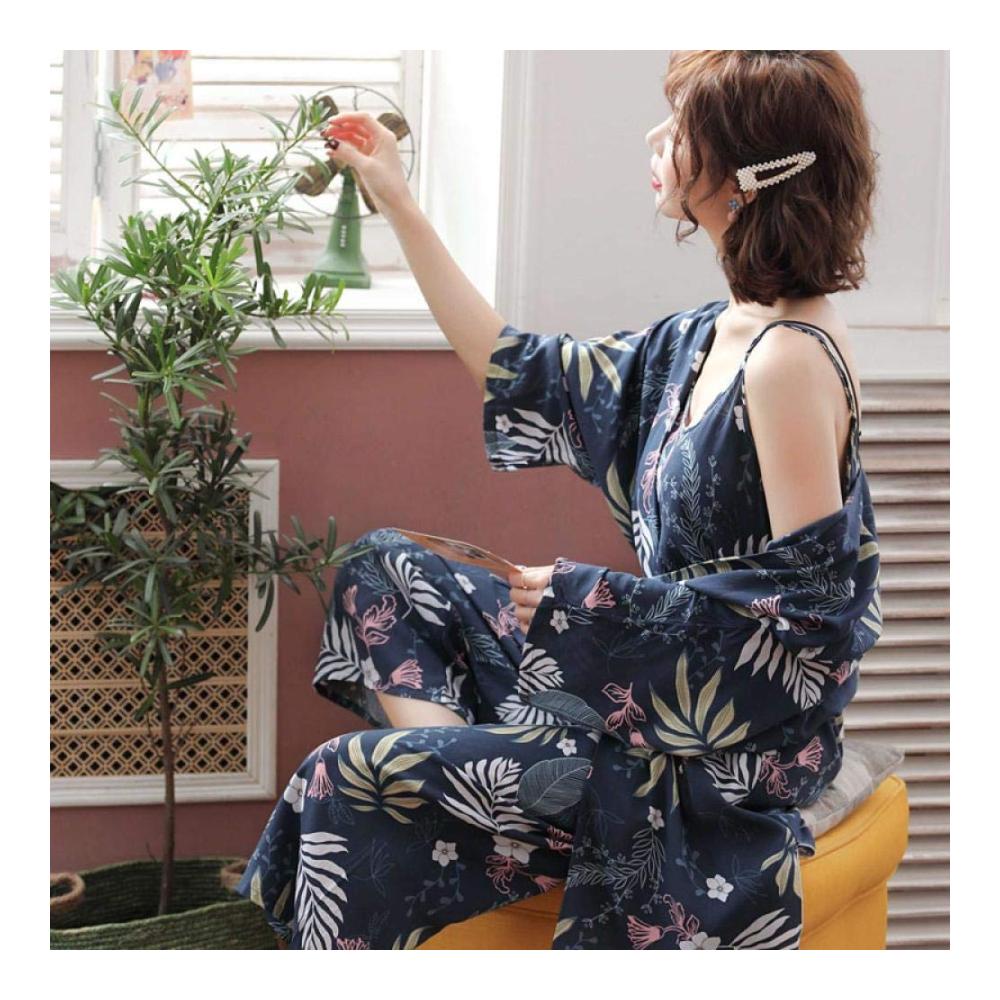 Damen Schlafanzug-Set Bequeme Home Wear mit Hosenträger dünn und niedlich - Casual Pyjamas mit Hose für entspannte Nächte