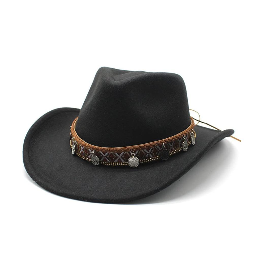 Retro Cowboyhut für Herren - Stilvoller Fedora & Trilby DSHGDJF aus Filz mit Breitkrempigem Design Ideal für alle Jahreszeiten - Größe 56-58CM