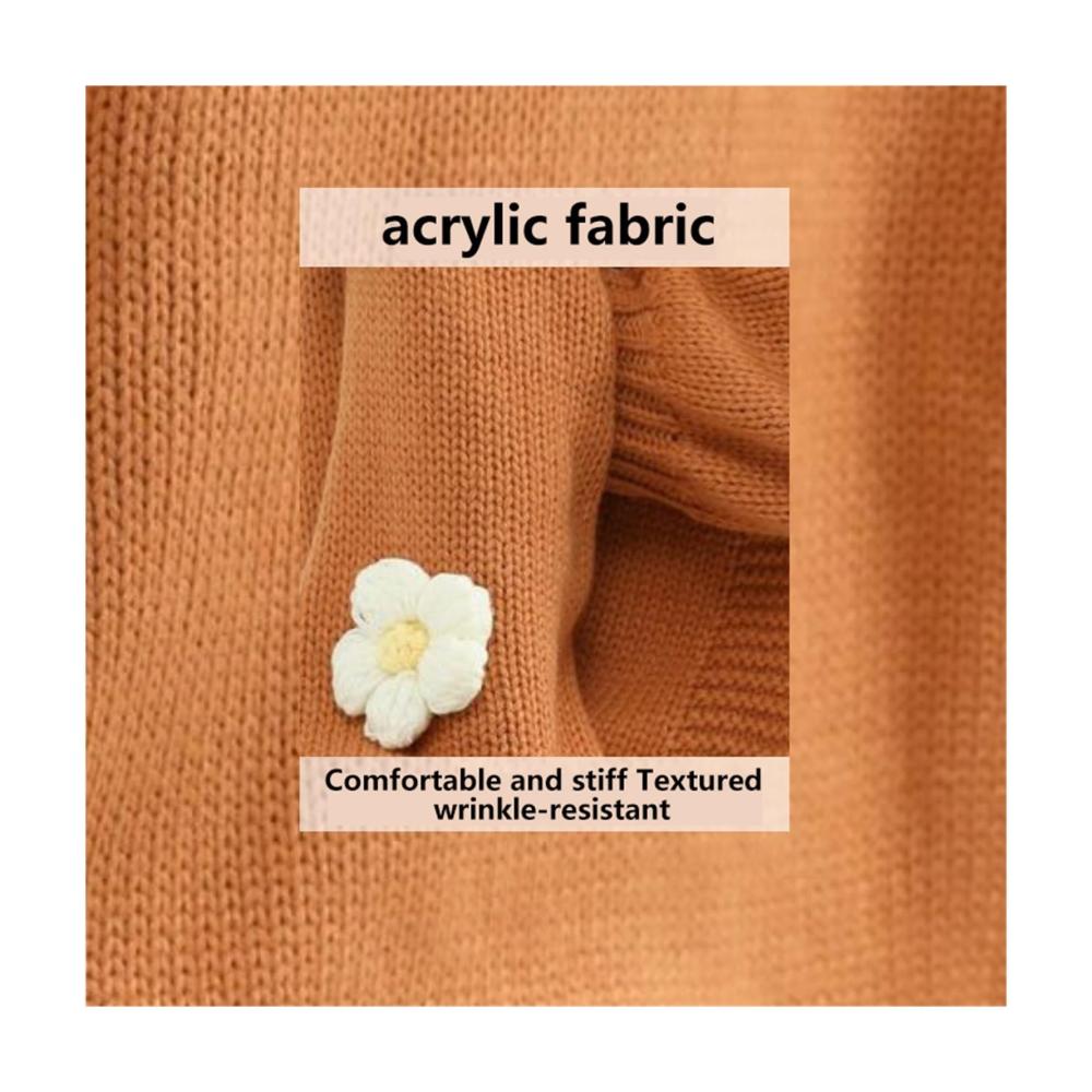 Blumen-Laternenärmel Strickjacke Lockere Häkelpullover für Damen Herbst-Winter-Mode