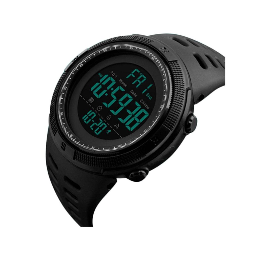 Digital-Armbanduhr für Herren Skmei DG1251 mit großem Display Kunstharz-Armband Stoppuhr und Alarm