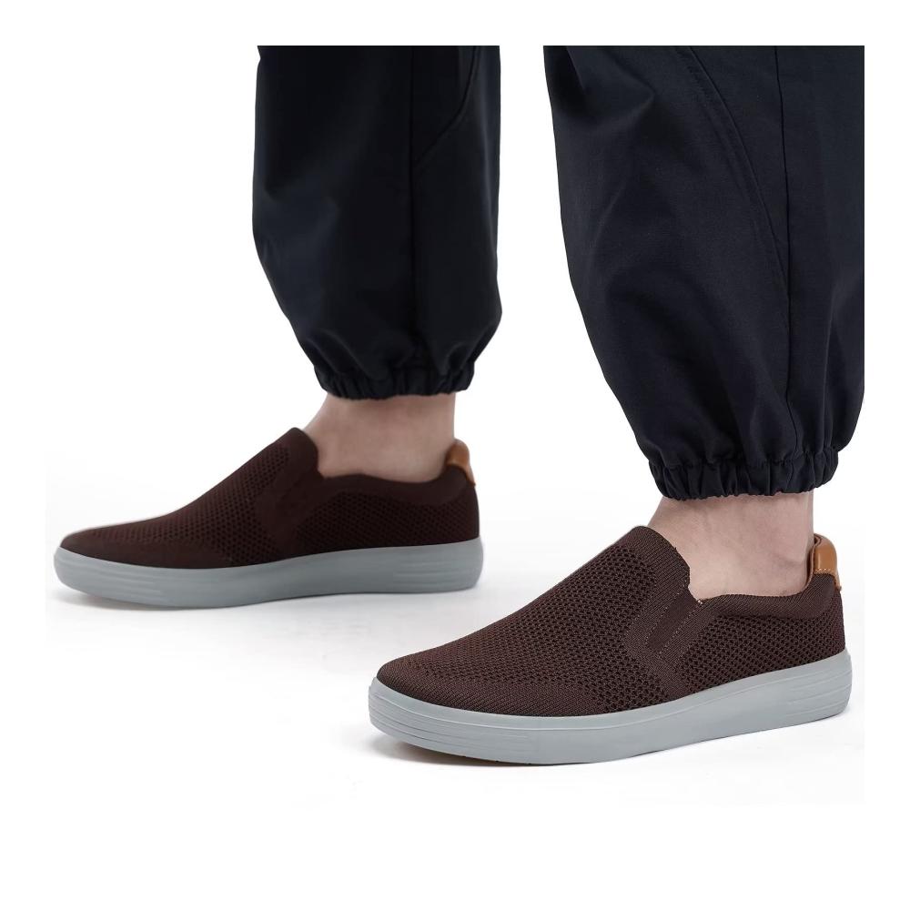 Herren Sneaker Slip On - Atmungsaktive Mesh Walkingschuhe für bequemen Casual Style und rutschfeste Sportaktivitäten