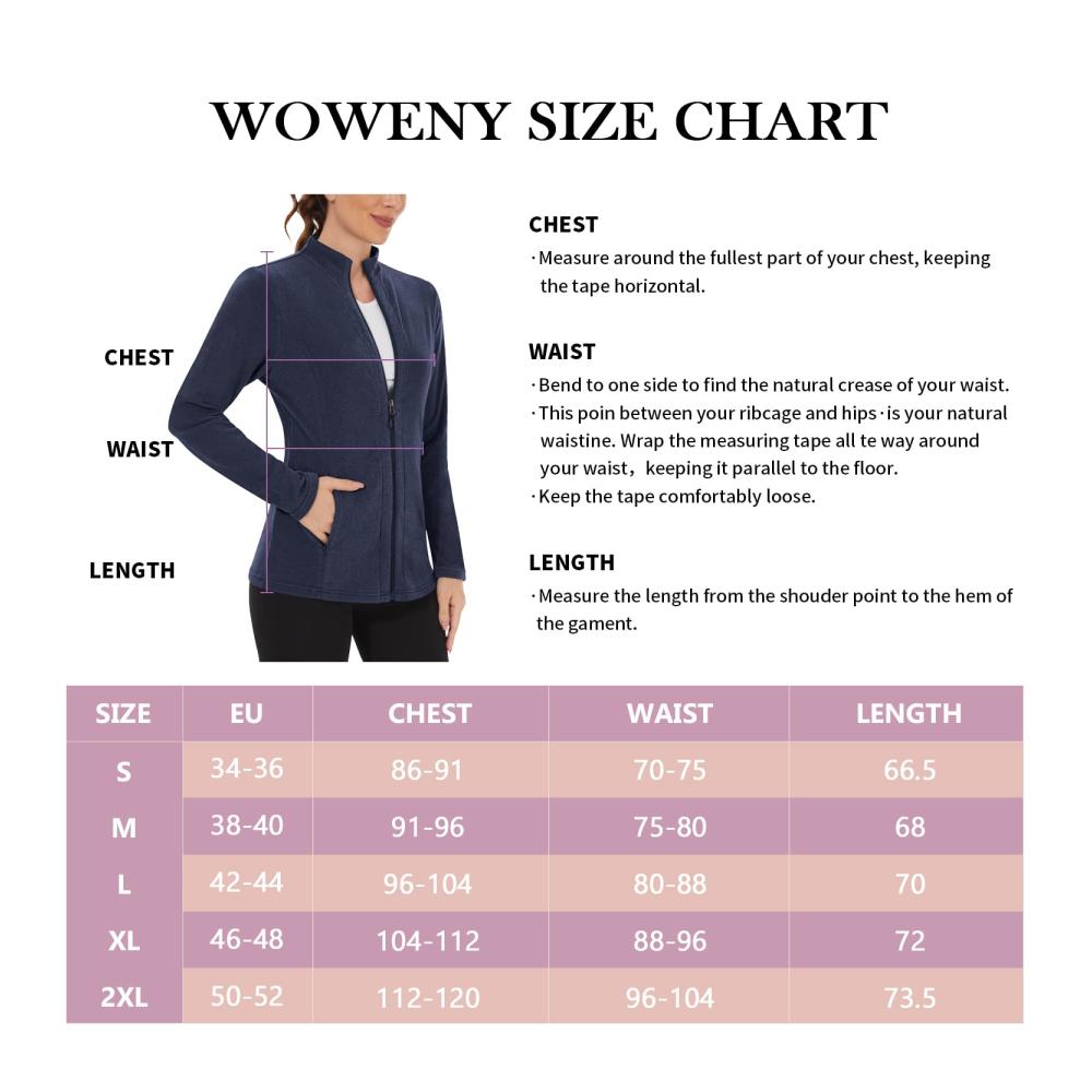Damen Fleecejacke – Warm Gefüttert Leicht und Antistatisch für Winter Outdoor-Aktivitäten Laufen Wandern und Freizeit - Mit Stehkragen und Full Zip Sweatjacke