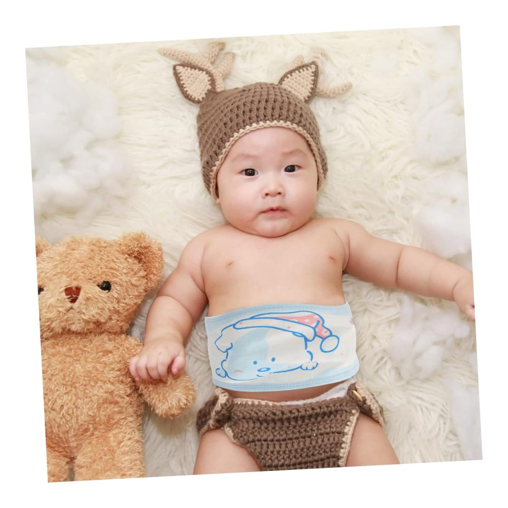 Bauchbänder Webgürtel 4er Set für Babys - Nabelgürtel und Bauchnabelabdeckung für Säuglinge und Kleinkinder