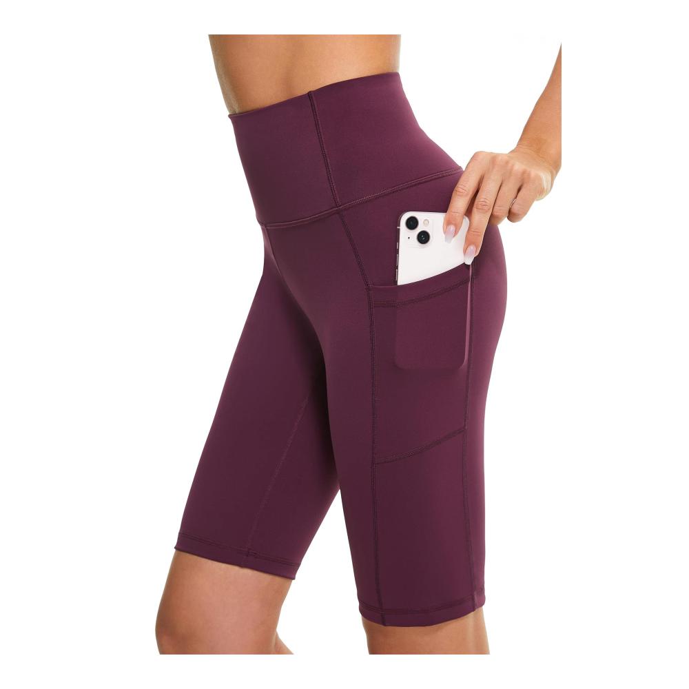 Damen Fitness Shorts mit Taschen - Blickdichte Kurze Sporthose für Sport Training Gym & Yoga
