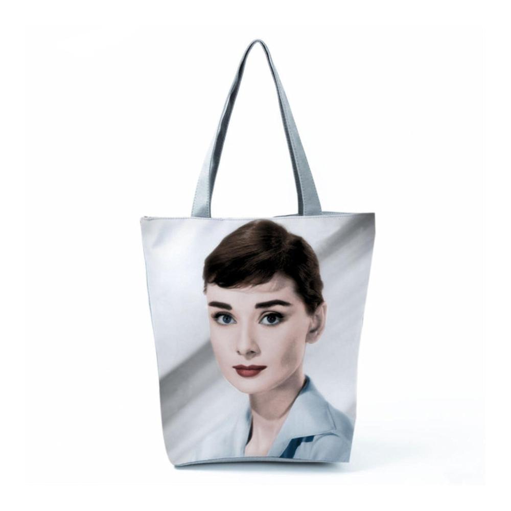 Henkeltaschen Audrey Hepburn Print - Klassische Damenhandtasche in lebhaften Farben mit hoher Kapazität umweltfreundliche Einkaufstasche individuelles Muster - stilvoll und nachhaltig