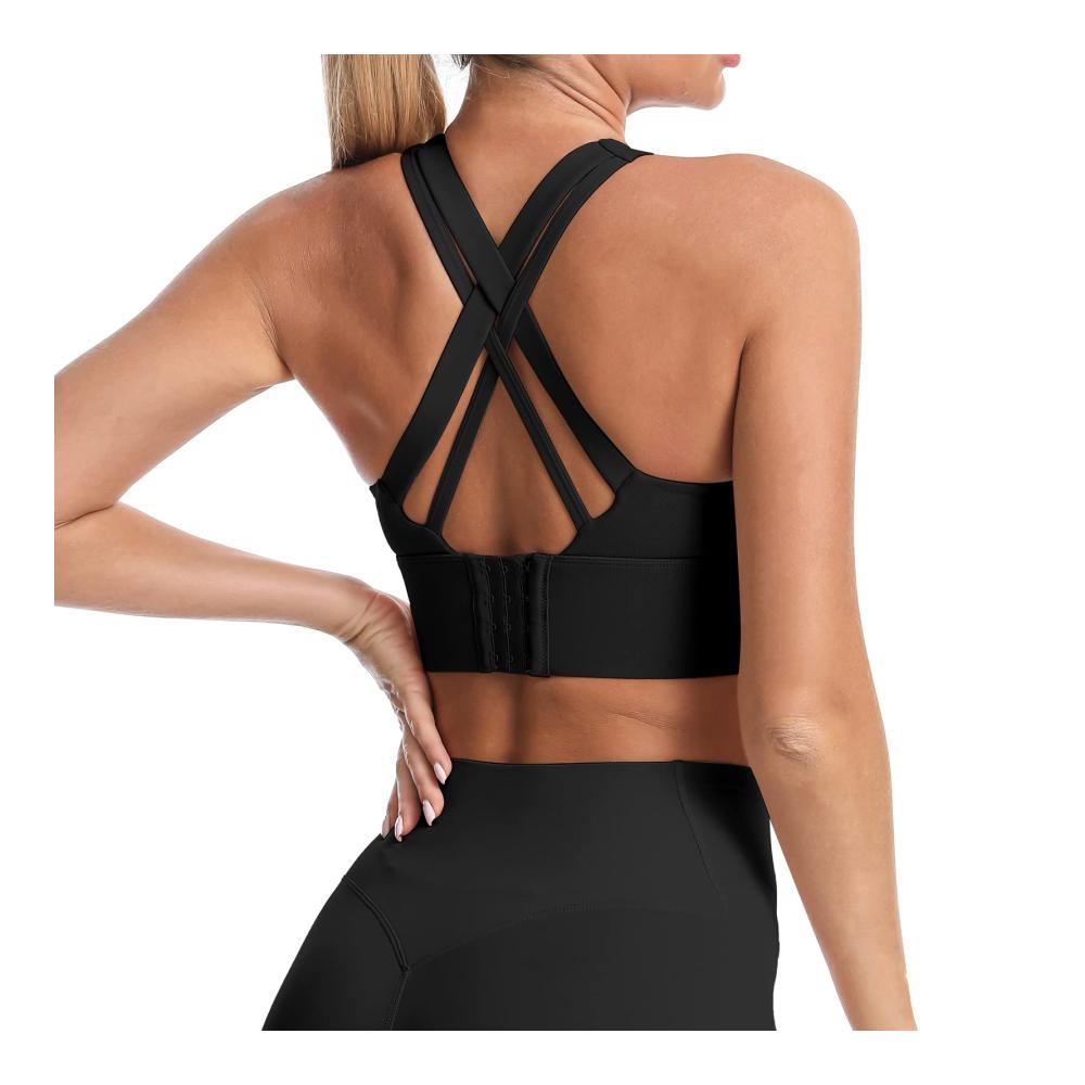 Sport-BH Damen Gepolsterter Yoga Bra mit Kreuz-Rücken für Fitness und Lauftraining