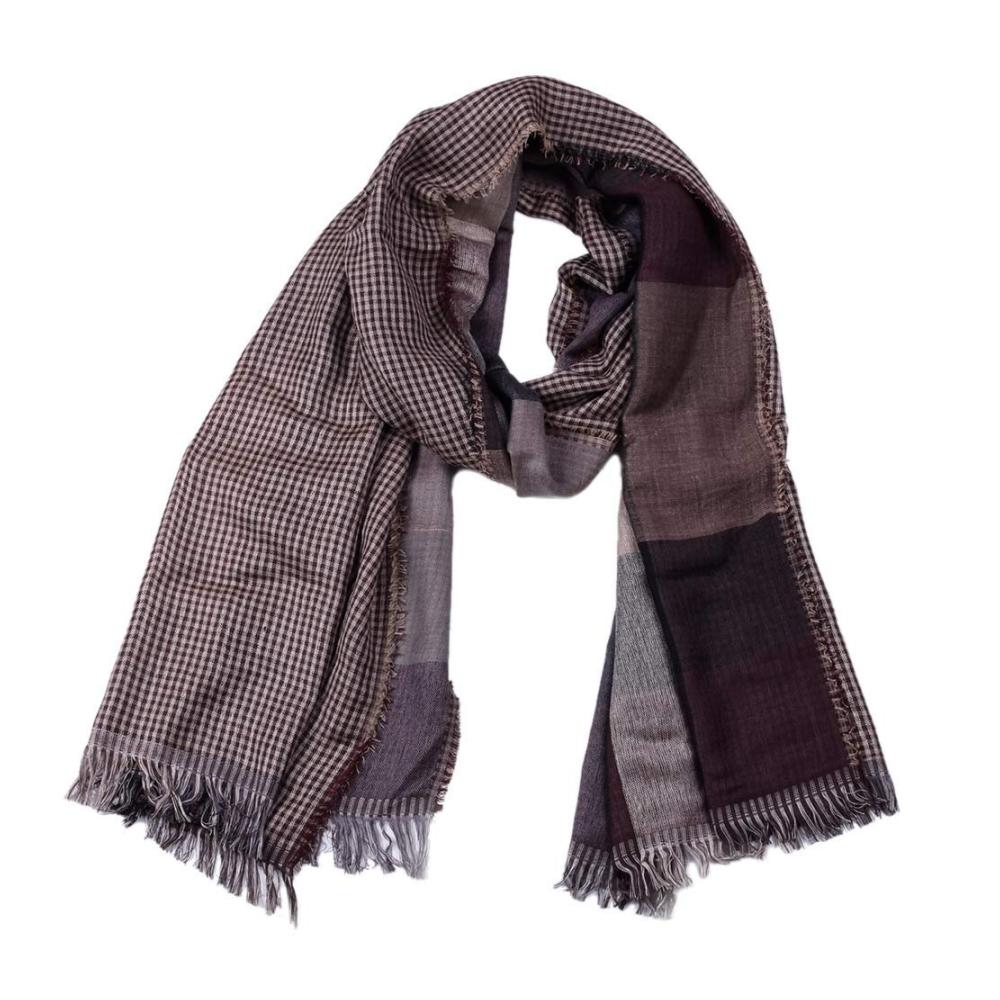 Herren Karo Schal für den Herbst und Winter 2019 – Hochwertiger Baumwollschal mit tollen Farben Fransen und Geschenkoption