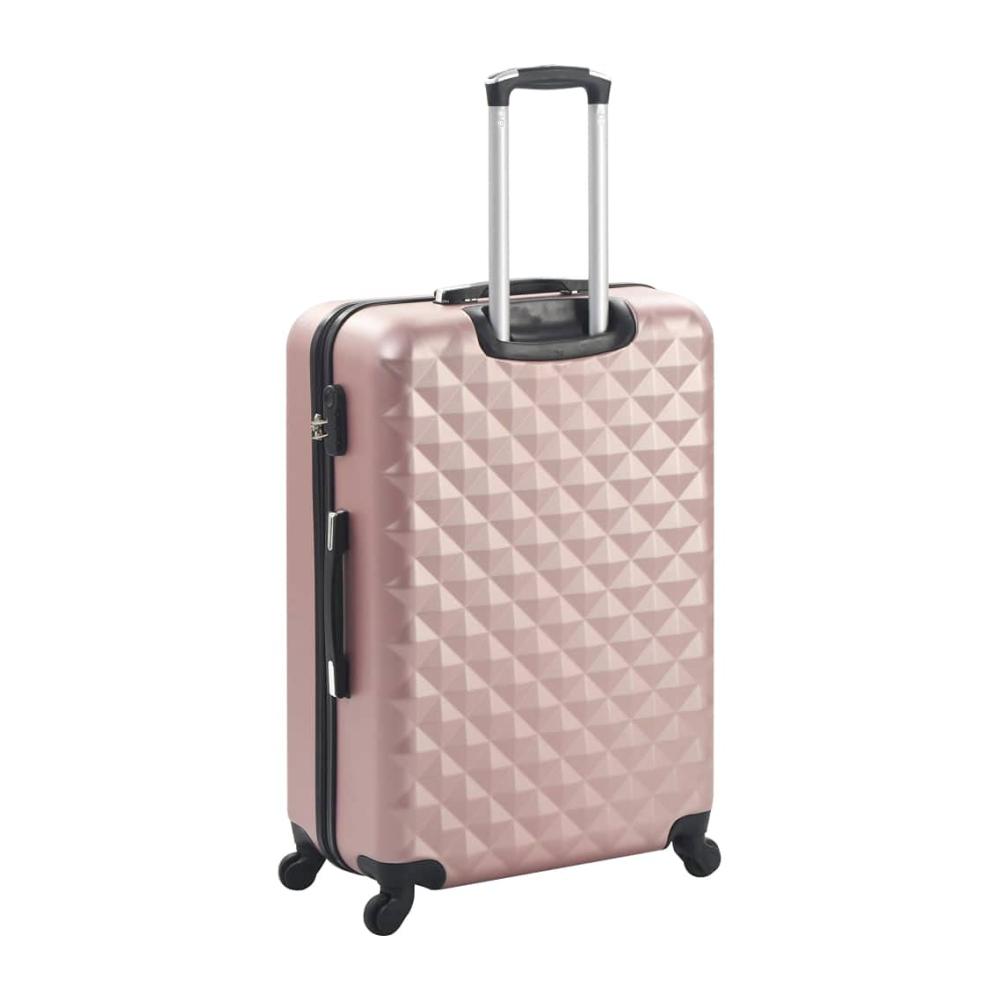Exklusives 3-teiliges Hartschalenkoffer-Set in Roségold - Reisekoffer mit 4 Rollen Handgepäck Trolley für Geschäftsreisen - S M L ABS Koffer