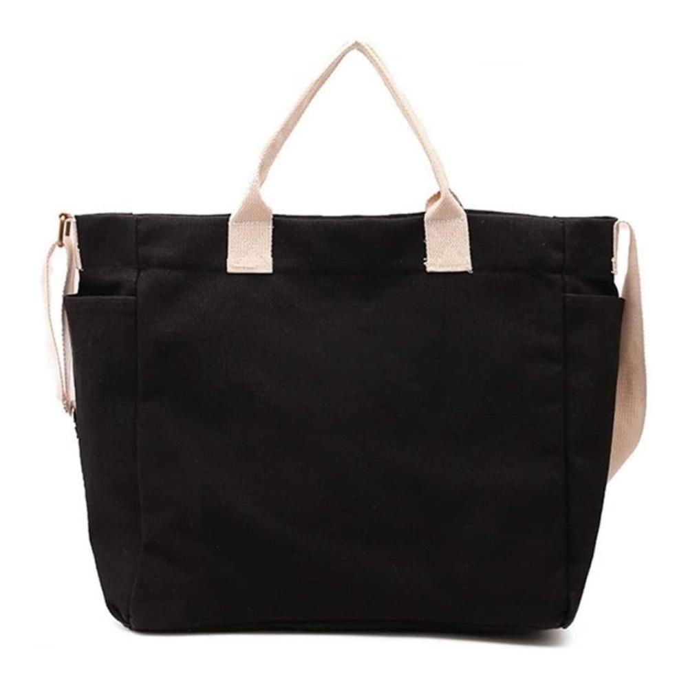 Canvas Umhängetasche Lässige Stofftasche mit Schulterriemen für Damen Handtasche Messenger All-Match-Studententasche in Rot 40x10x30 cm