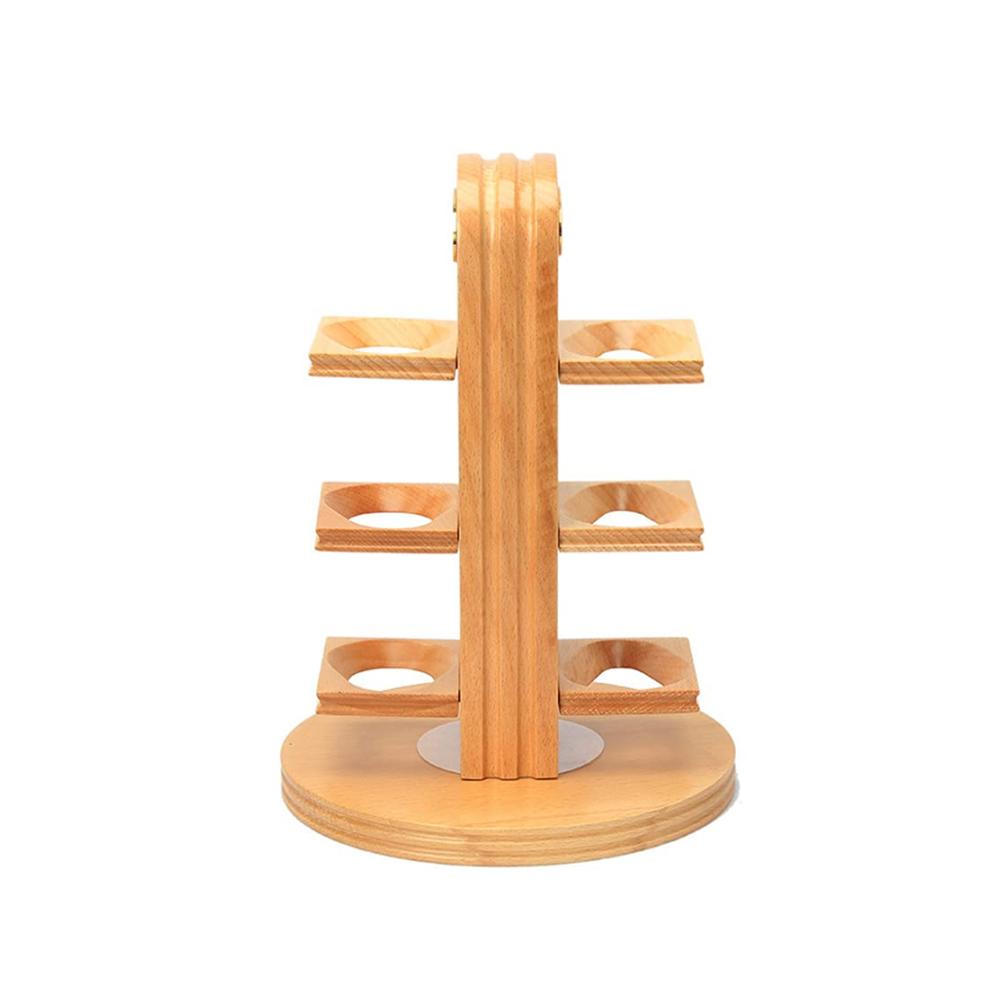 Holzpfeifenständer Tabakpfeifen-Etui & 360° Drehbarer Halter für 6 Pfeifen - Handgefertigtes Display Lagerregal