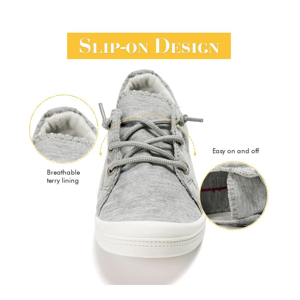 Canvas Slip-On Sneakers für Damen Bequeme Wanderschuhe mit HEVA-Style Mode und Komfort