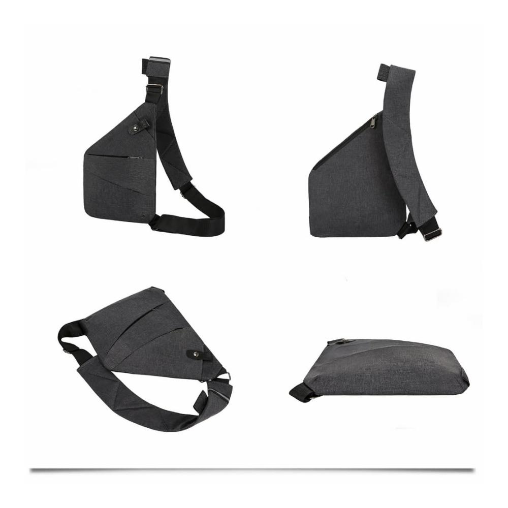 Messenger-Bags Valcen Personal Flex-Tasche für Reisen Anti-Diebstahl-Schultertasche mit Mehreren Taschen – Ideale Umhängetasche für Outdoor-Abenteuer (Grau Links