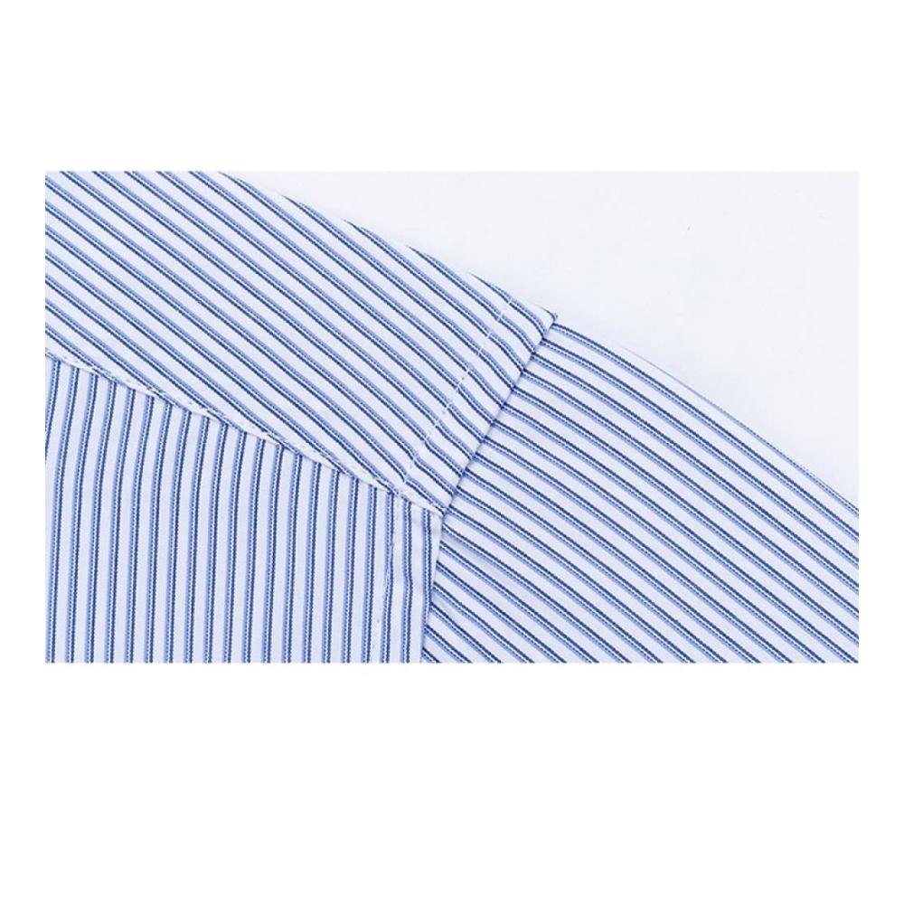 Hellblaues Langarmhemd Herren - Modisches Business-Hemd mit Streifenmuster Slim Fit Knopf Reverskragen für formelle und lässige Anlässe