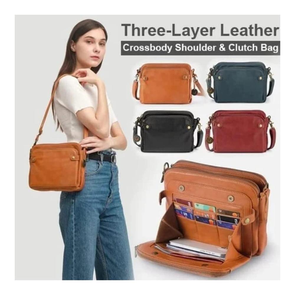 2023 Damen Crossbody Umhängetasche mit integrierter Geldbörse – Hochwertige PU-Lederschultertasche & Clutch
