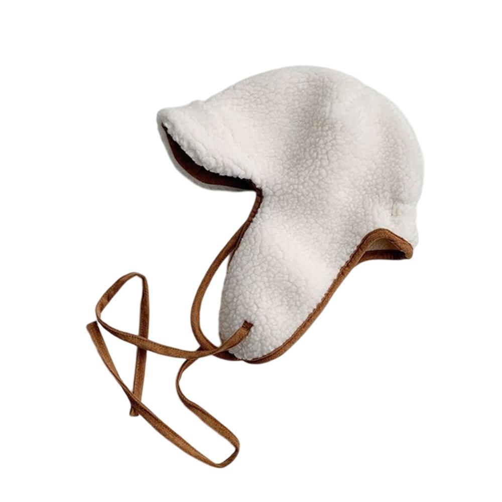 Fliegermütze mit Plüsch-Ohrklappen Kapuze und gebogenem Visier - Wintermütze mit Fleece-Futter und Gehörschutz für Damen