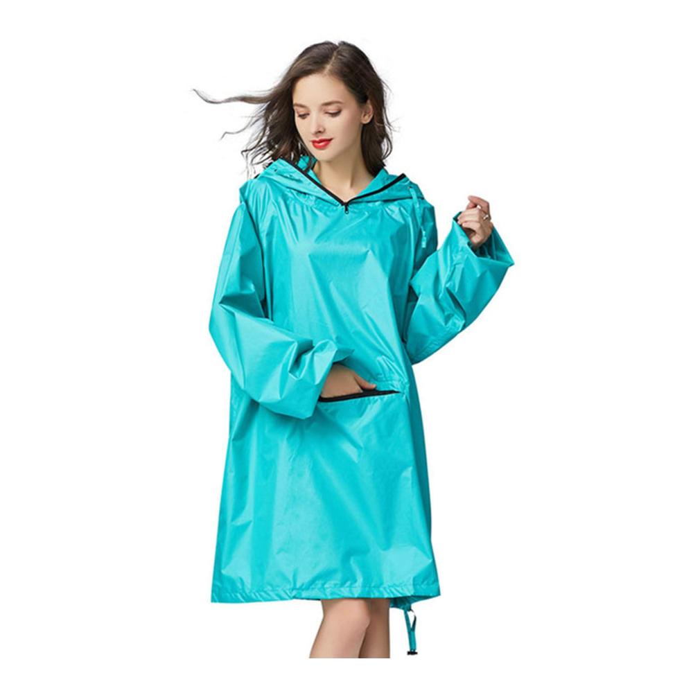 Damen Regenjacken & -mäntel Leichter Wiederverwendbarer Regenanzug Wasserdichter Regenponcho mit Kapuze und Taschen - Ideale Trenchjacke für Outdoor-Aktivitäten