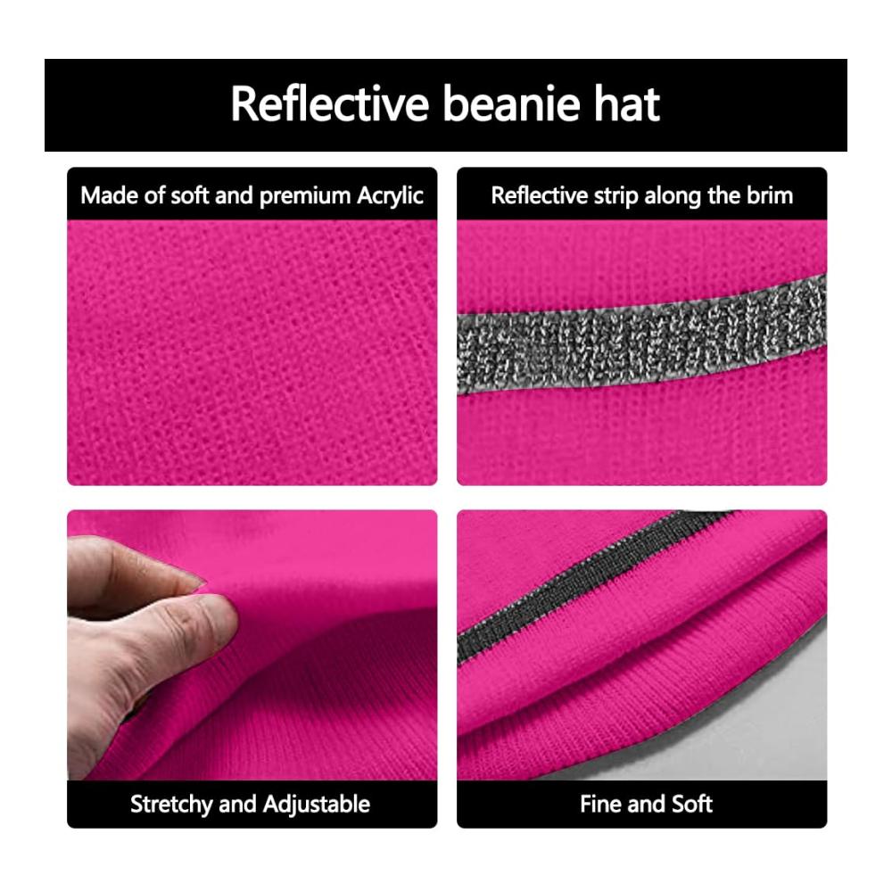 Sicherheits-Thermo-Strickmütze für Winter | Hohe Sichtbarkeit mit Reflektierendem Streifen | Outdoor-Arbeitsmütze für optimale Sicherheit und Komfort