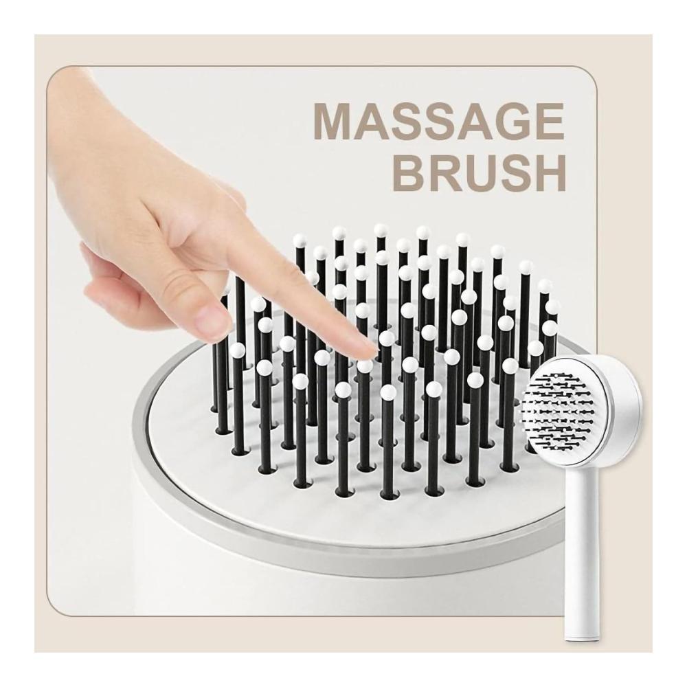 Selbstreinigende Haarbürste mit 3D-Luftkissenmassage - Effektive Haarpflege für Frauen Haarkämme gegen Ziepen Bruchreduktion Splissstraffung Frizzkontrolle - Leicht und stilvoll (Grün