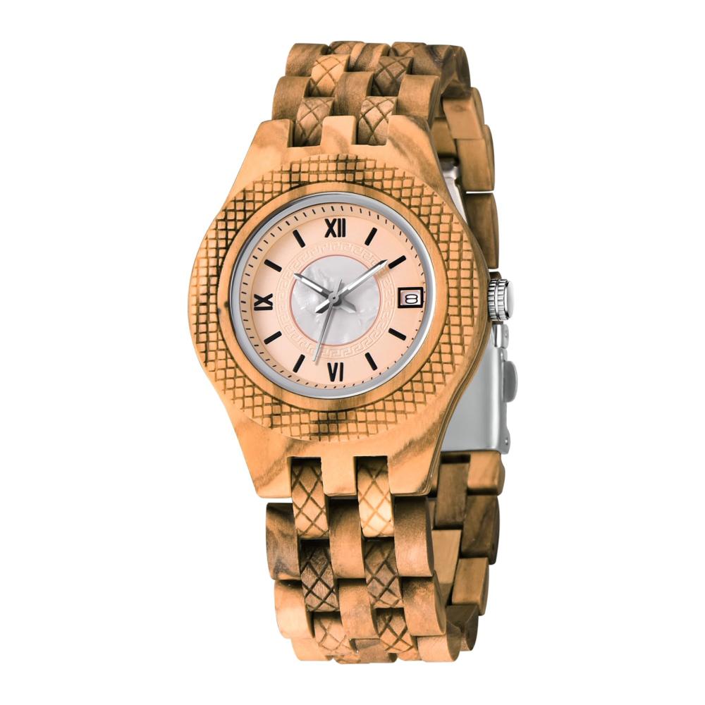 Natürliche Holzuhren für Damen Exklusive Tiong Armbanduhr mit Analogem Quarz Verstellbarem Holzarmband und Leichtem Design