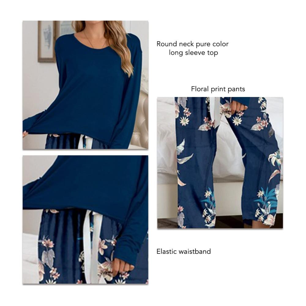 Damen Schlafanzug Set - Bequemer Zweiteiler mit Langarmshirt und Hose für erholsame Nächte