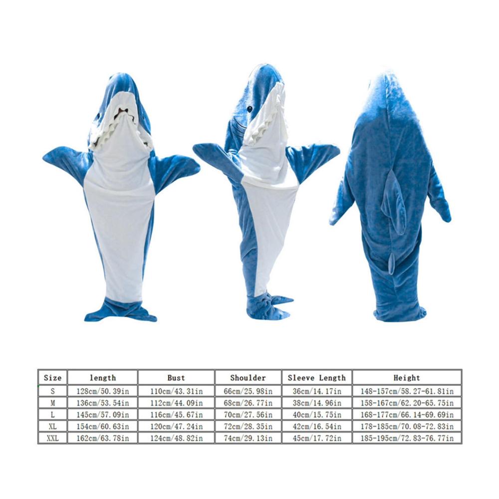Superweicher Damenkapuzenpullover Gemütlicher Flanell-Hoodie Hai-Schlafsack - Idealer Hai-Decken-Pullover für Jungen und Mädchen - Tragbare Hai-Decke für Cosplay und als Hai-Kostüm-Geschenk
