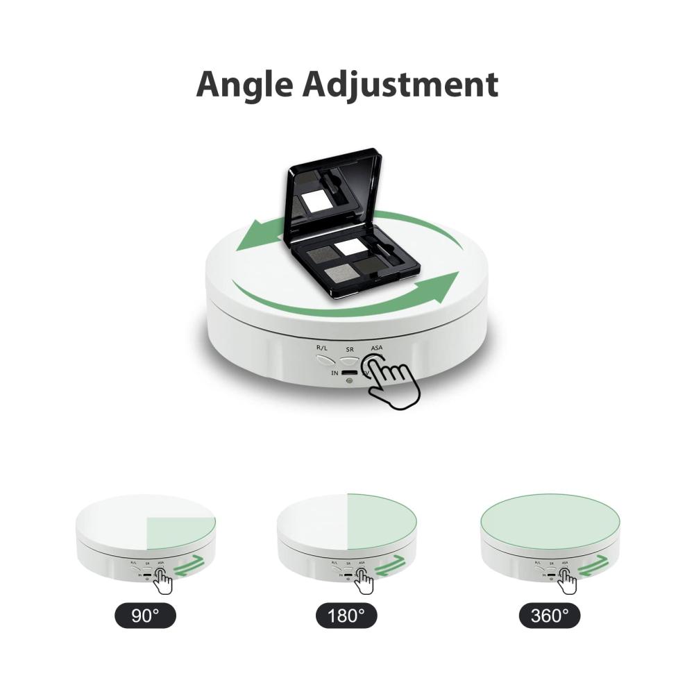 Elektrischer Schmuckständer Drehteller - 360 Grad Displayständer Automatisch Drehplattform (10KG Tragkraft 14.5cm Weiß
