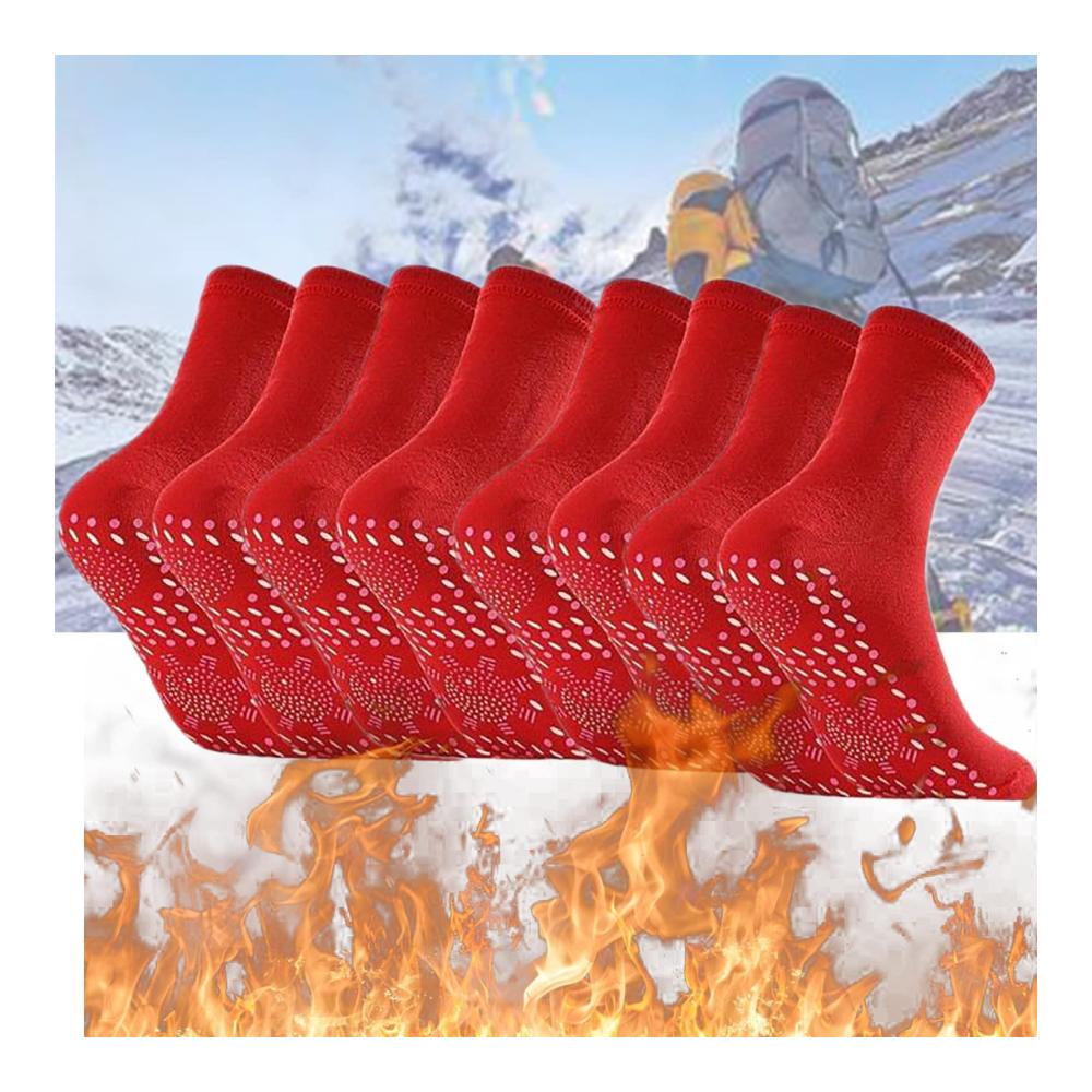 Beheizbare Skisocken 4 Paar - Unisex Winterstrümpfe für Outdoor-Aktivitäten Wandern und Skifahren - Selbstwärmende warme Socken für Männer und Frauen - Bequeme und atmungsaktive Thermosocken