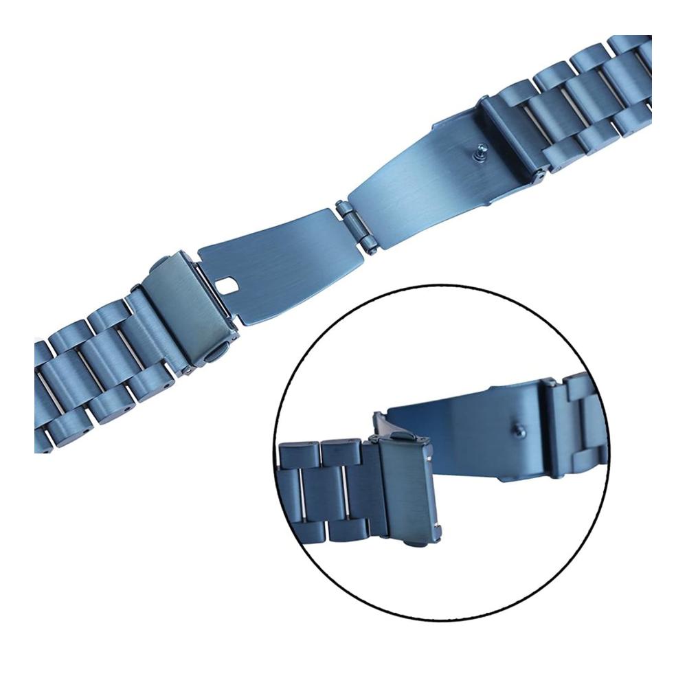 20/22mm Edelstahl Uhrenarmband in königlichem Blau - Sportliches Metallarmband Ersatz für Herren und Damen (Bandbreite 20mm