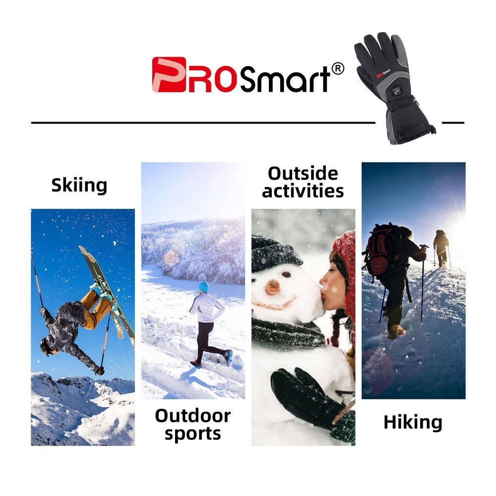 Heizbare Handschuhe 4400mAh - Elektrischer Thermo-Wärmehandschuh für Outdoor Skifahren Winter - Herren/Damen