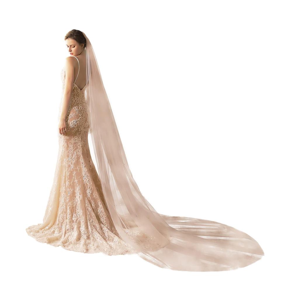 AMBRE ADÈLE Eleganter Brautschleier in Elfenbein - Perfekte Ergänzung für die Braut bei ihrer Hochzeit Damen Hochzeitsschleier 106x78 Zoll