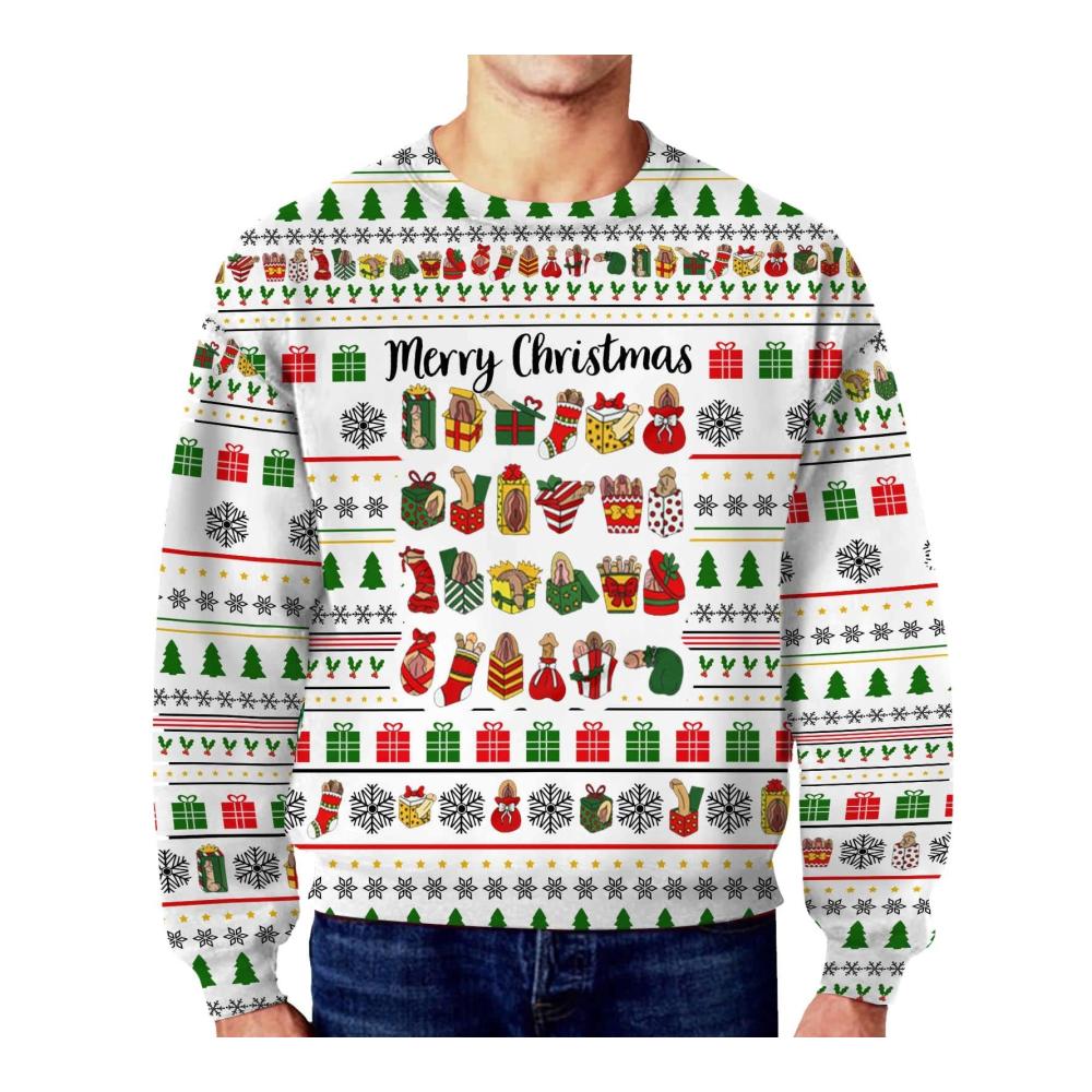 Herren Ugly Christmas Sweater - Lustige Santa Weihnachtspullover für Weihnachtsparty | Männer Geschenke Damen Unisex | Xmas Jumper Rundhals-Pullover