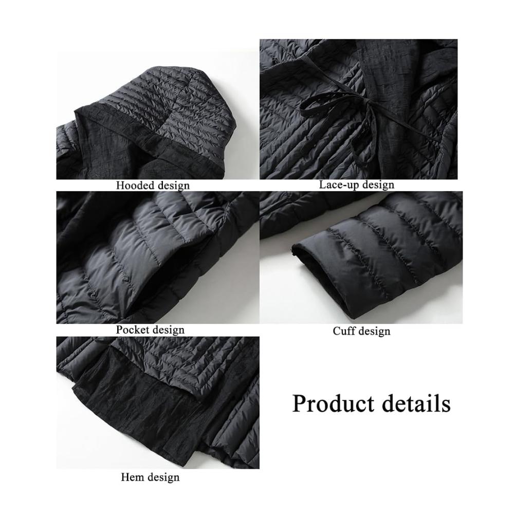 Winter Daunenjacke mit Kapuze - Großzügiger Schnitt Wärme und Komfort im Langmantel-Stil