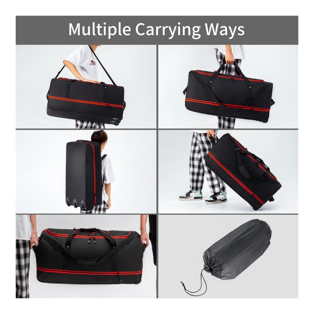 Reise-Trolley mit 3 Rädern Rollen und Dehnfalte - Große Reisetasche (64 cm 75-100L) für Urlaub und Sport