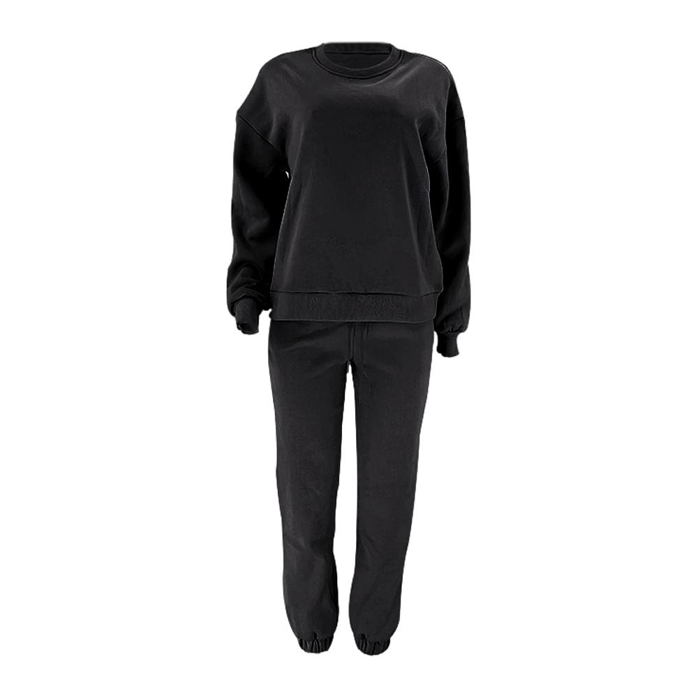 Amropi Damen Trainingsanzug mit Pullover Sweatshirt und Jogginghose - Warmes Vlies Kleidungsset