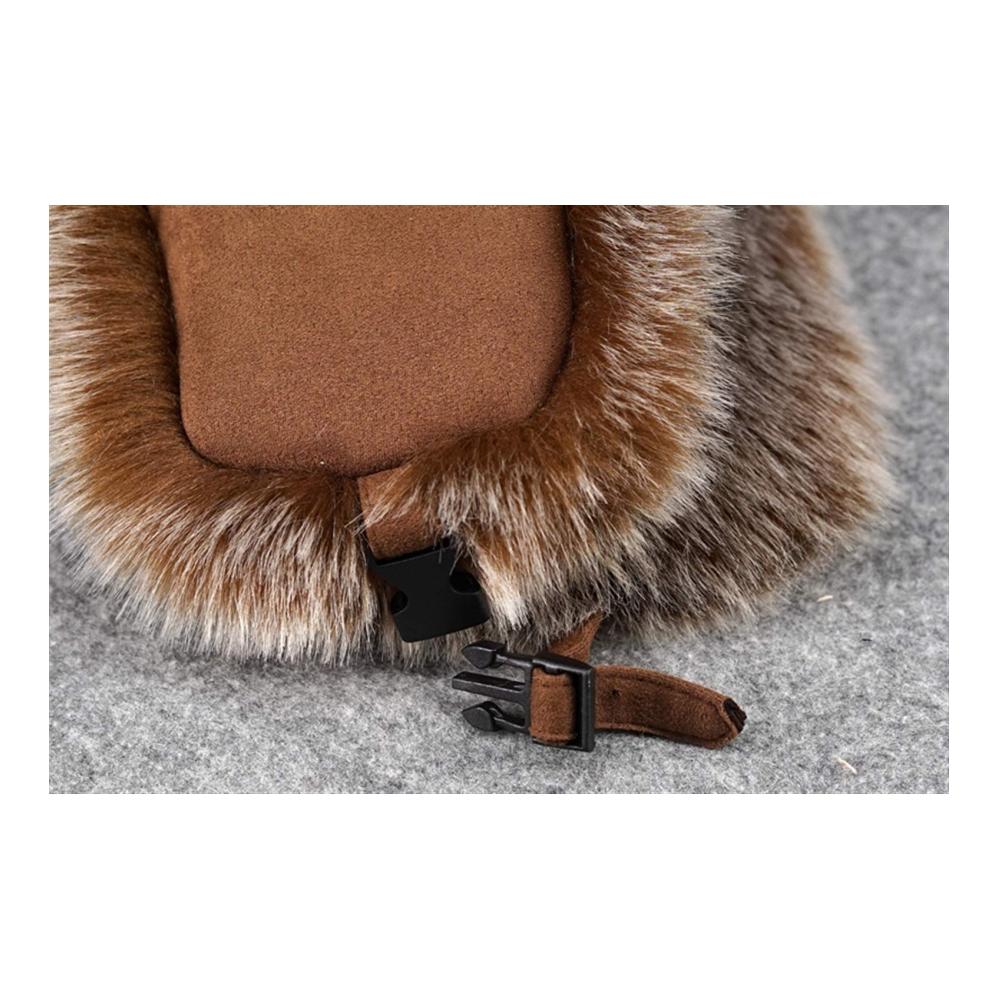 Fliegermütze Insun Unisex – Winddichte Trappermütze aus Wildleder mit Kunstfell Russische Mütze für Warmth
