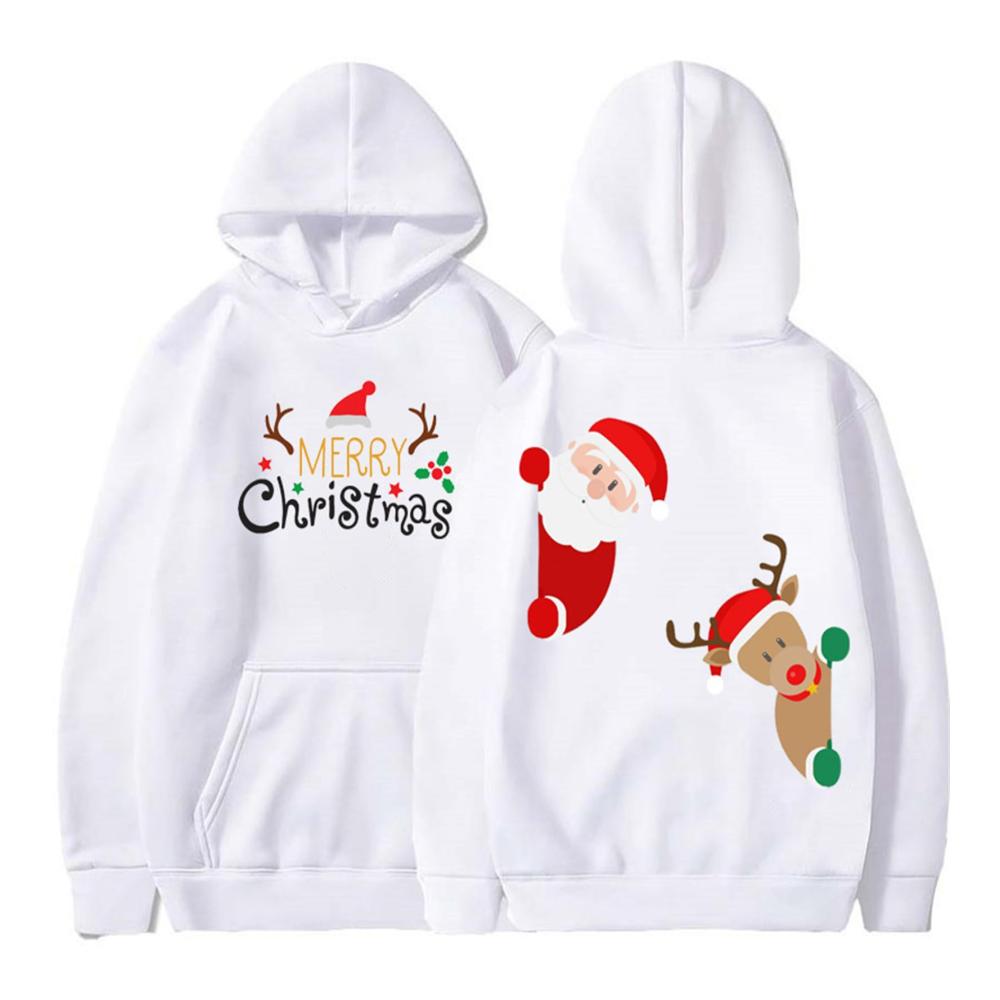 Merry Christmas Pullover Festive Hooded Sweaters with Christmas Graphics