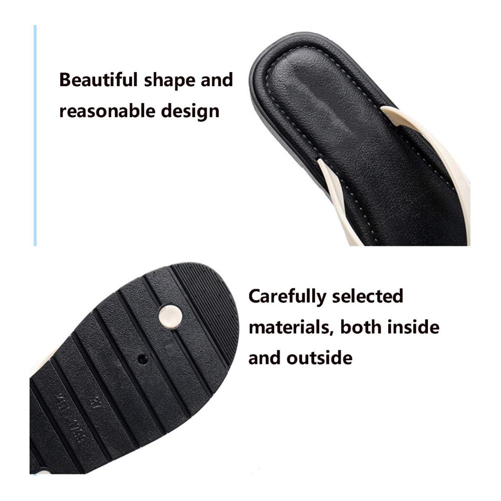 Zehentrenner Damen - Modische Flip-Flops und Slides für Strand Bad und Schwimmbad - Bequeme Hausschuhe in Weiß (Größe 38