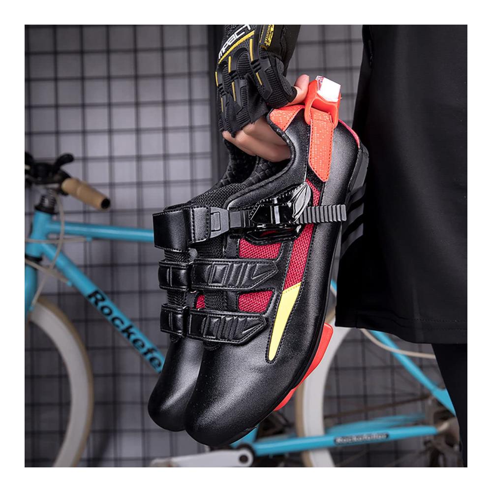 Rennrad-Sneaker mit Klettverschluss und SPD-Pedal - Herren Fahrradschuhe für Outdoor mit Nachtsicherheitslichtern
