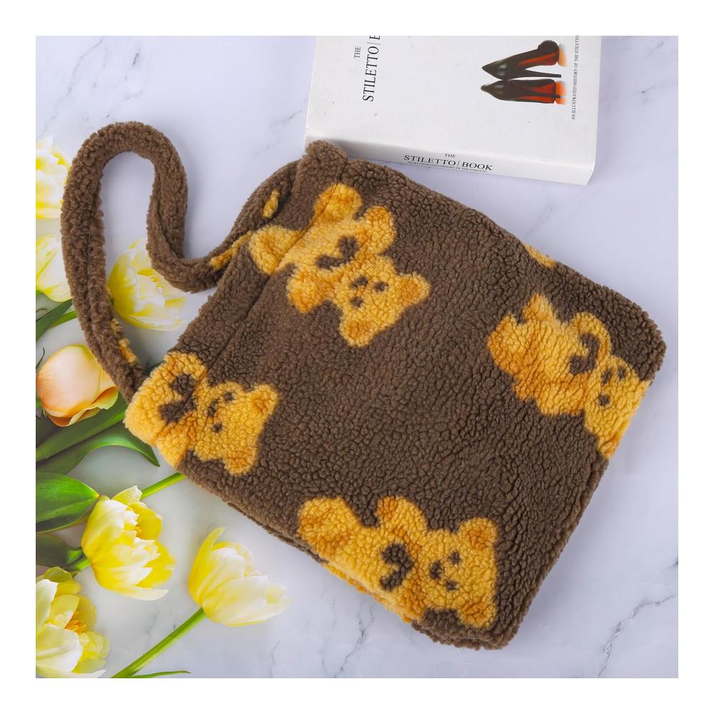 Flauschige Umhängetasche für Mädchen Kawaii Plüsch Shopper mit Ästhetik ideal für trendige Damen-Dates