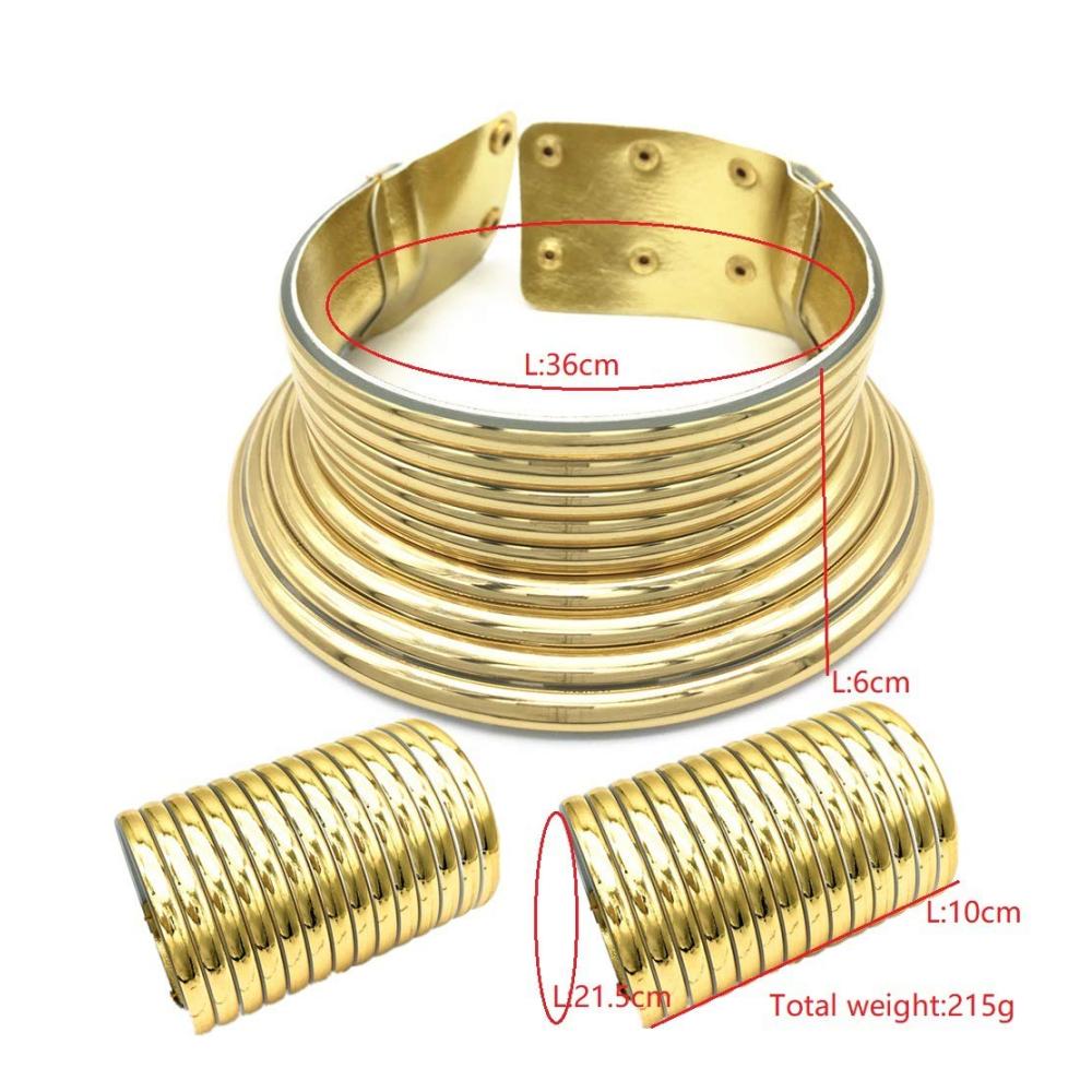 Afrikanische Choker Halskette und Armband Schmuck Sets - Elegante Gold-Accessoires für Frauen ideal für Hochzeit und Feier