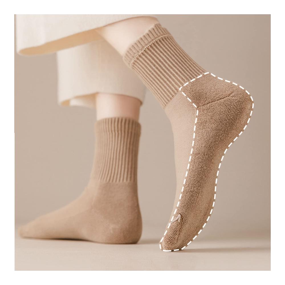 Fuzzy Socken Damen Warme Kniestrümpfe aus reinem Baumwollgarn für Herbst und Winter – Verdickte Frottee-Handtuchstrümpfe in modischen Designs – Hohe Röhrenstrümpfe Mittlere Röhrenstrümpfe für Damen