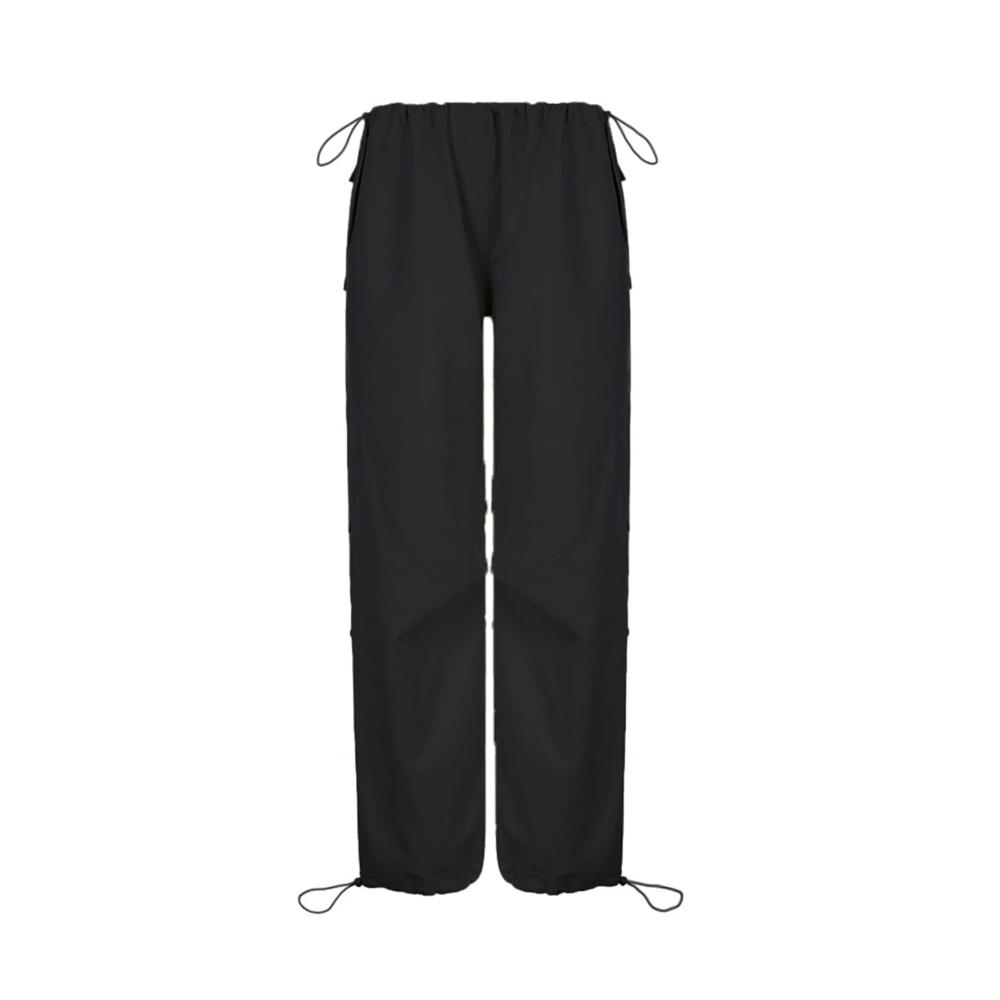 Damen Casual Sporthosen mit Taschen – Elastische Taille Freizeithose in Einheitsfarbe Weites Bein Lang Baggy Hosen – Streetwear für Damen mit Hoher Taille