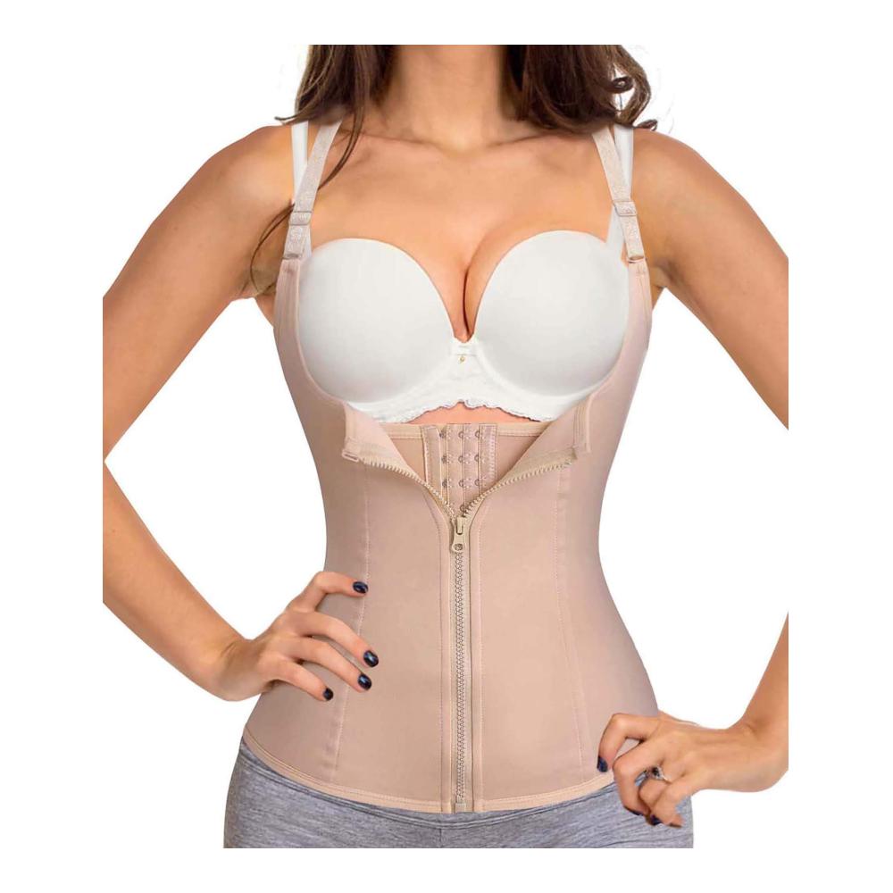 Bauchweg Shapewear Damen Figurformendes Unterbrustkorsett mit Reißverschluss Stark Formendes Top Körperformer Mieder – Verstellbares Body-Oberteil für eine straffe Silhouette