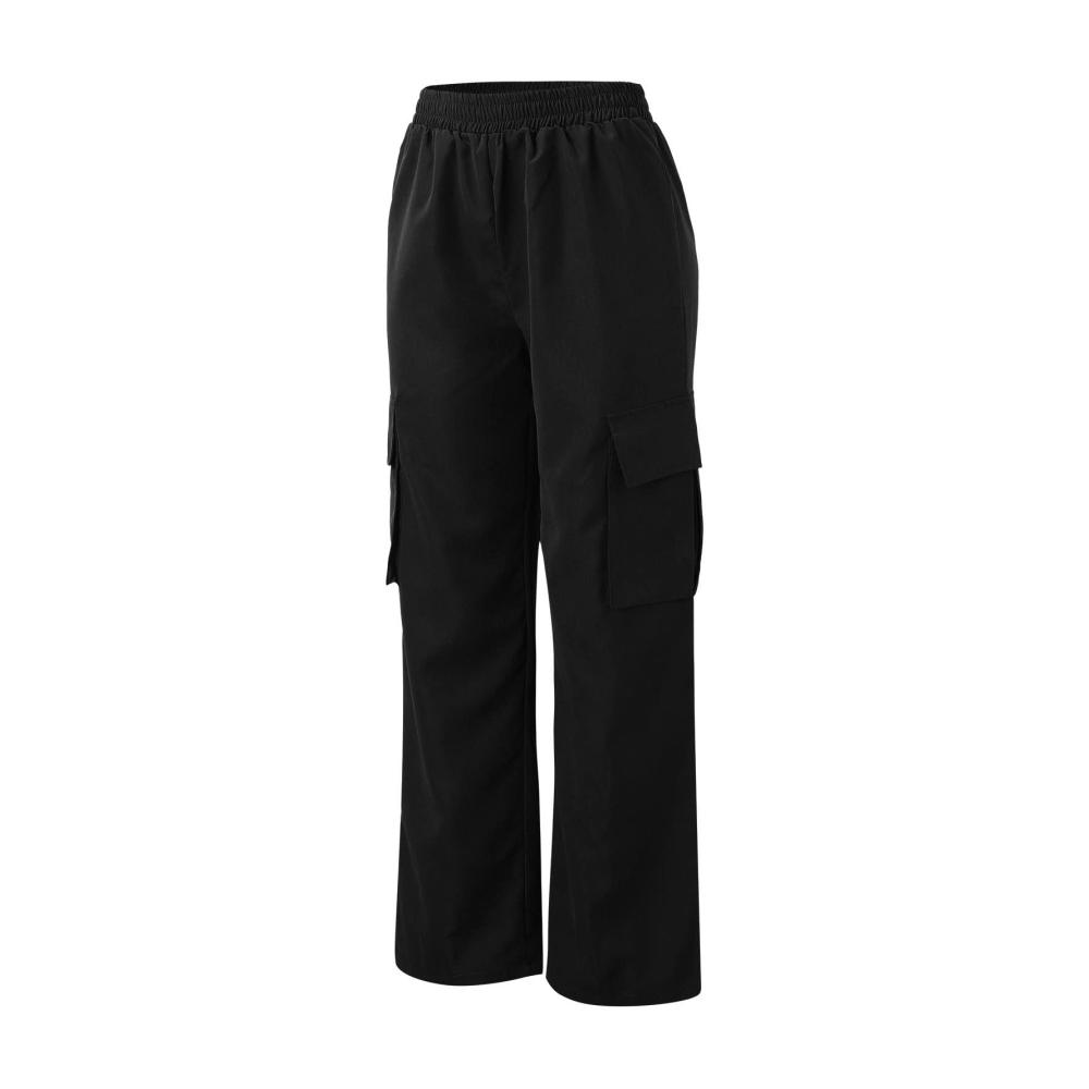 High Waist Cargohose Damen – Trendige Y2K Hosen für Mädchen | Elastische Bund Jogginghose mit Taschen | Streatwear Capri Hosen für Teenager – Ideal für Sport und Freizeit