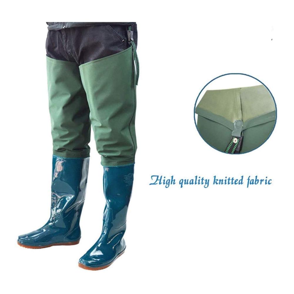Multifunktions-Outdoor-Stiefel Wasserdichte Überknie-Angelstiefel mit weicher PVC-Sohle und atmungsaktivem Nylon – Blau Größe 41 EU