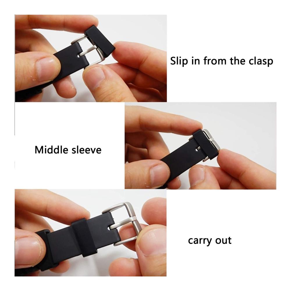 10er Pack Uhrenarmband Schlaufen - Ersatzringe für sicheren Halt Schwarz Bewegliche Ringpositionierungsschnalle - Geeignet für Huami Samsung Huawei Mi - 22 mm