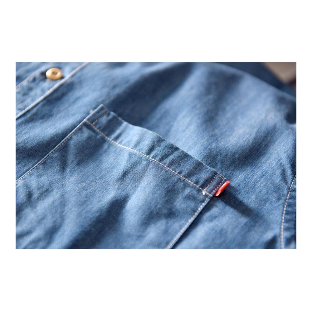 Herren Freizeithemd aus Baumwolle - Casual Jeanshemd kurzärmlig mit Button-Down-Kragen für den Sommer